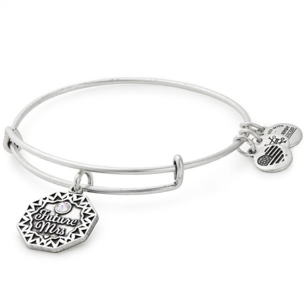 Alex and Ani Silver Charm Bracelet with 'Future Mrs'
